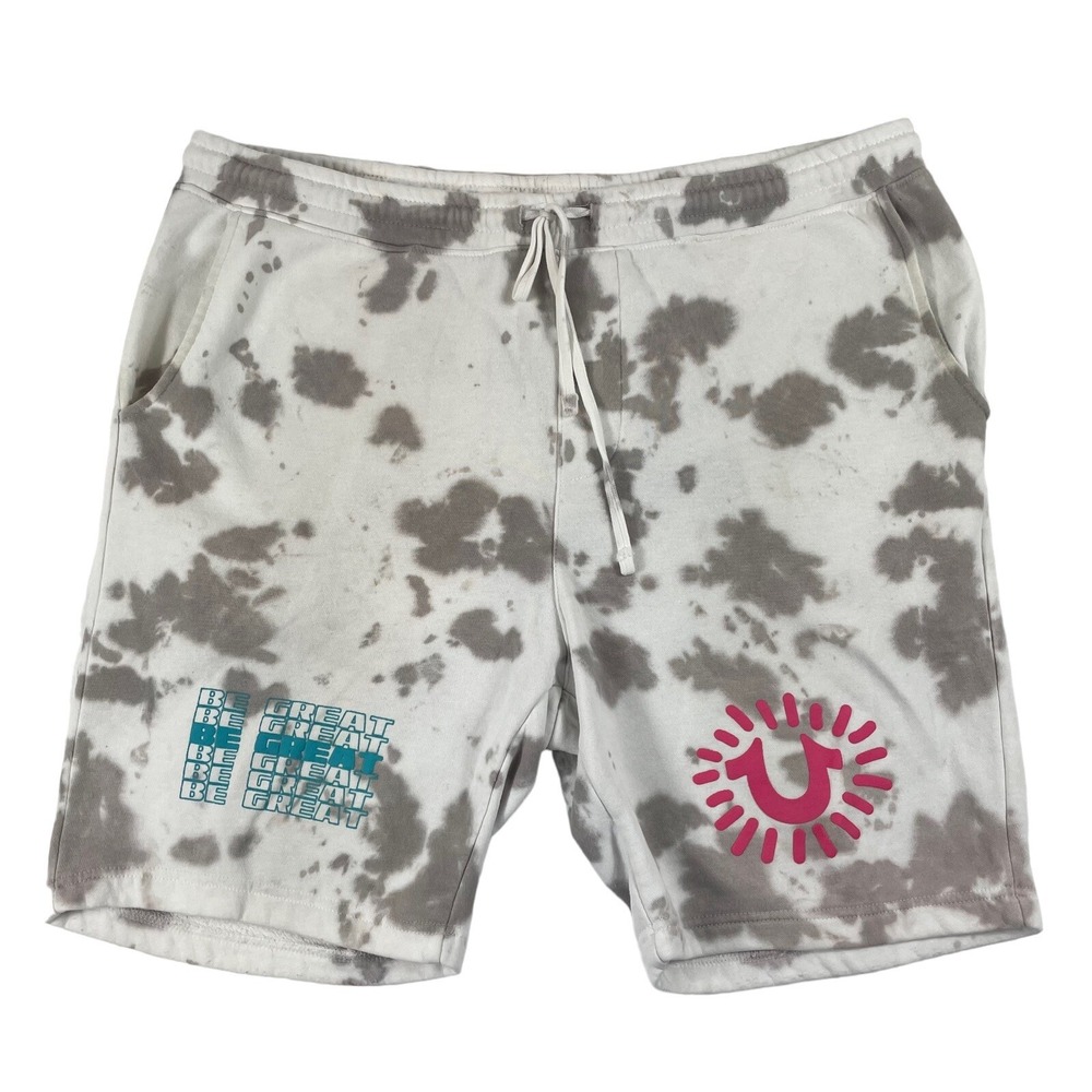 True Religion X Kida The Great Tie Dye Drawstring Sweat Shorts Mens 2XL XXL